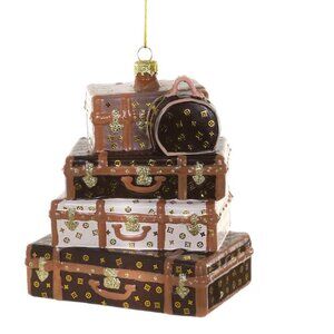 Stacked Luxury Luggage Ornament
